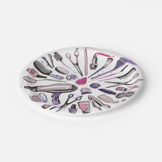 メイクアップ円デザイン ペーパープレート (アングル)