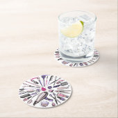 メイクアップ円デザイン ラウンドペーパーコースター (インサイチュ)