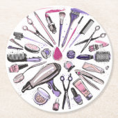 メイクアップ円デザイン ラウンドペーパーコースター (正面)