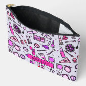 メイクアップ化粧品イラストレーションパタパーソナライズされたーン アクセサリーポーチ (見開き)