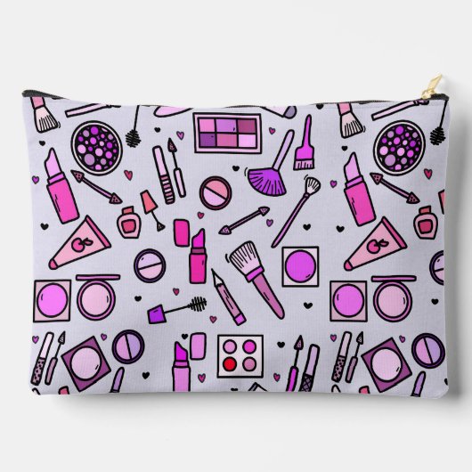 メイクアップ化粧品イラストレーションパタパーソナライズされたーン アクセサリーポーチ (裏面)