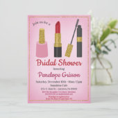 メイクアップ化粧品ブライダルシャワー招待美しい 招待状 (スタンド正面)