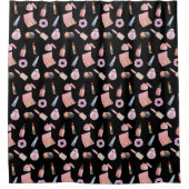 メイクアップ化粧品美しいパターン化粧品 シャワーカーテン (正面)