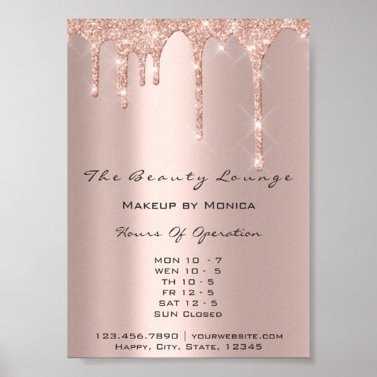 メイクアップ営業時間 ローズサロン ドリップス スパーク 料金 ポスター (正面)