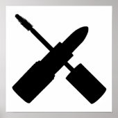 メイクアップ好きリップスティックマスカラ化粧品化粧 ポスター (正面)