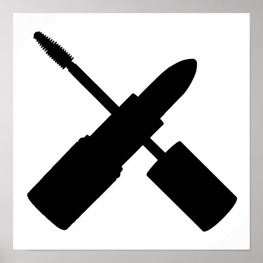 メイクアップ好きリップスティックマスカラ化粧品化粧 ポスター (正面)