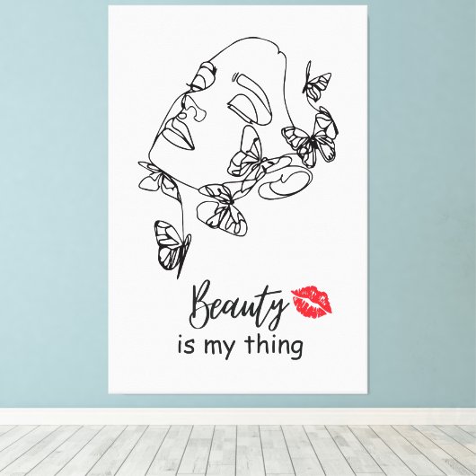 メイクアップ愛好家のためのメイクアップアーティスト、ウォールアートギフト キャンバスプリント (インサイチュ (ウッドフロア))