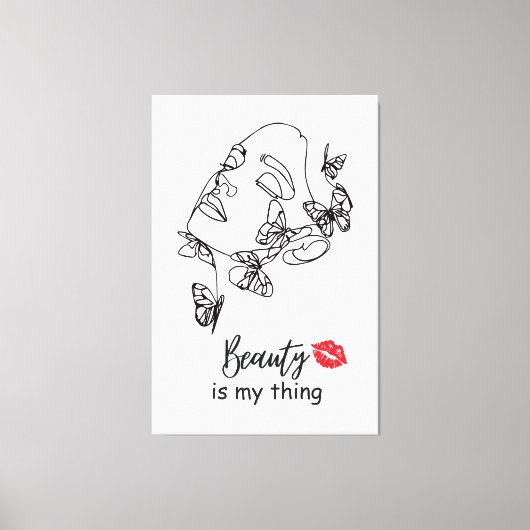 メイクアップ愛好家のためのメイクアップアーティスト、ウォールアートギフト キャンバスプリント (正面)