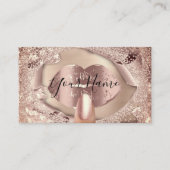 メイクアップ爪、 ネイルバラ金ゴールドキス唇グリッター 名刺 (正面)