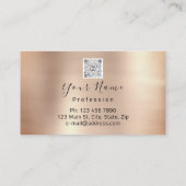 メイクアップ爪、 ネイルバラ金ゴールドキス唇グリッターQRCode 名刺 (裏面)