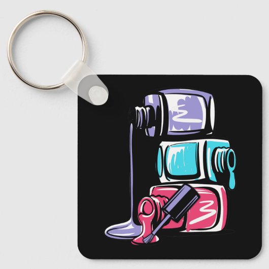 メイクアップ爪、 ネイルポーランドメイクアップ化粧品マニキュア爪、 ネイル キーホルダー (正面)