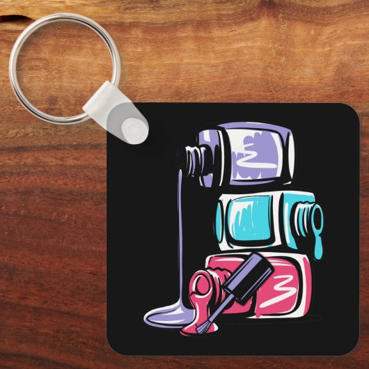 メイクアップ爪、 ネイルポーランドメイクアップ化粧品マニキュア爪、 ネイル キーホルダー (正面)