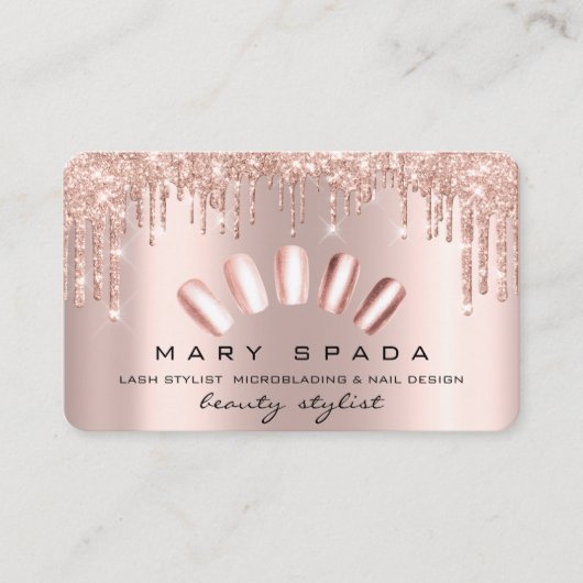メイクアップ爪、 ネイルマニキュアバラスパークグリッター 名刺 (正面)