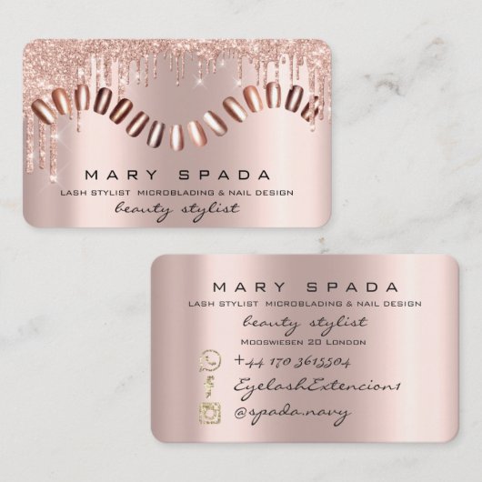 メイクアップ爪、 ネイルマニキュアバラスパークファッションルクス 名刺 (正面/裏面)
