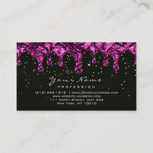 メイクアップ目まぶしグリッターワックスグリッター金ゴールドピンク 名刺 (裏面)