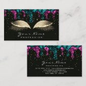 メイクアップ目まぶしグリッターワックス脱毛ピンクティール（緑がかった色） 名刺 (正面/裏面)