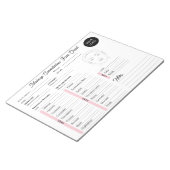 メイクアップ相談顔白とピンクのチャート ノートパッド (アングル)