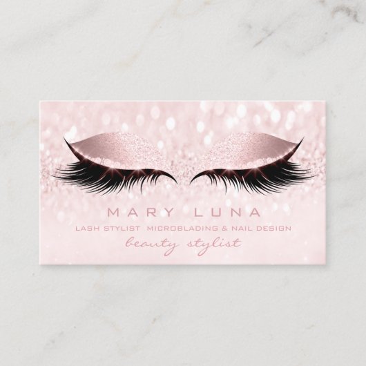 メイクアップ眉毛まつげバラパステルピンクスタジオ 名刺 (正面)