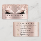 メイクアップ眉毛まつげピンクのローズスパークソーシャル 名刺 (正面/裏面)