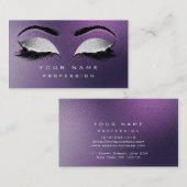 メイクアップ眉毛まつげ伸紫色の銀 名刺 (正面/裏面)