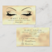 メイクアップ眉毛まつグリッターガラス金ゴールドカスタム 名刺 (正面/裏面)
