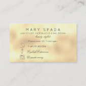 メイクアップ眉毛まつグリッターガラス金ゴールドカスタム 名刺 (裏面)