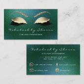 メイクアップ眉毛まつグリッターグリーントロピカルカリ 名刺 (正面/裏面)