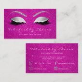 メイクアップ眉毛まつグリッターシルバーグレーホットピンク 名刺 (正面/裏面)