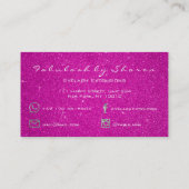 メイクアップ眉毛まつグリッターシルバーグレーホットピンク 名刺 (裏面)