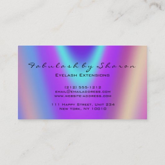 メイクアップ眉毛まつグリッタースキニーブルーパープル 名刺 (裏面)