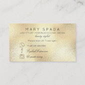 メイクアップ眉毛まつグリッターダイヤモンドカスタム金ゴールド 名刺 (裏面)