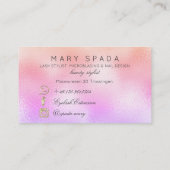 メイクアップ眉毛まつグリッターダイヤモンドピンク 名刺 (裏面)