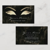 メイクアップ眉毛まつグリッターダイヤモンドブラック大理石 名刺 (正面/裏面)