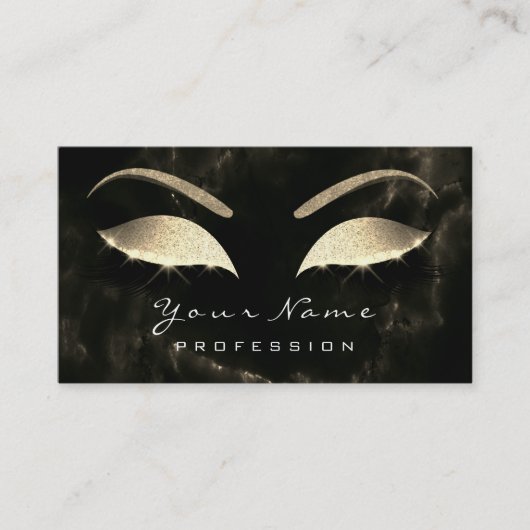 メイクアップ眉毛まつグリッターダイヤモンドブラック大理石 名刺 (正面)
