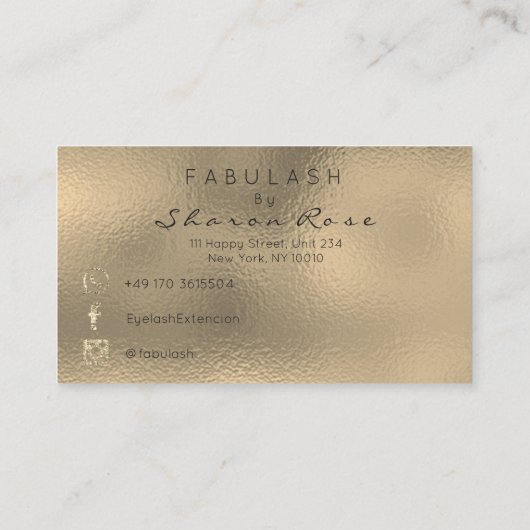 メイクアップ眉毛まつグリッターダイヤモンドユニーク金ゴールド 名刺 (裏面)