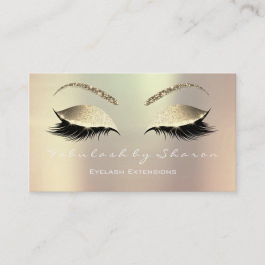 メイクアップ眉毛まつグリッターピンクローズホワイトルクス 名刺 (正面)