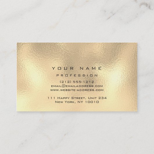 メイクアップ眉毛まつグリッターメタリック釉薬金ゴールド 名刺 (裏面)