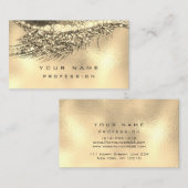 メイクアップ眉毛まつグリッターメタリック釉薬金ゴールド 名刺 (正面/裏面)