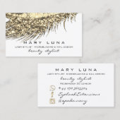 メイクアップ眉毛まつグリッターメタルホワイト金ゴールド 名刺 (正面/裏面)