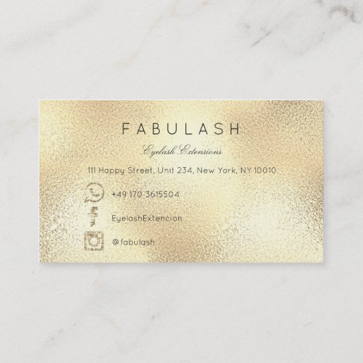 メイクアップ眉毛まつグリッター美しい金ゴールドVIP 名刺 (裏面)