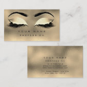 メイクアップ眉毛まつグリッター金属ガラス金ゴールド 名刺 (正面/裏面)