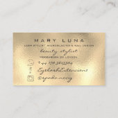 メイクアップ眉毛まつスパウェルネス金ゴールドグラス 名刺 (裏面)