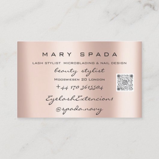 メイクアップ眉毛まつバラドリップキスリップQRCode 名刺 (裏面)