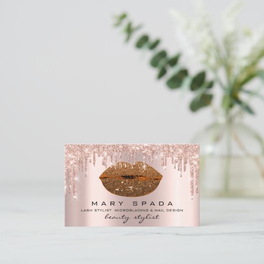 メイクアップ眉毛まつバラドリップキス唇はちみつ 名刺 (スタンド正面)