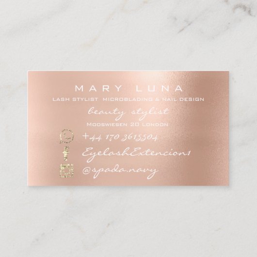 メイクアップ眉毛まつバラホワイトピンクソーシャル 名刺 (裏面)