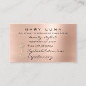 メイクアップ眉毛まつバラ金ゴールドピンクソーシャル 名刺 (裏面)