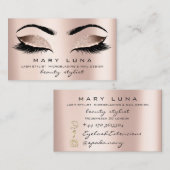 メイクアップ眉毛まつバラ金ゴールドピンク赤面 名刺 (正面/裏面)