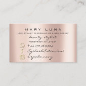 メイクアップ眉毛まつバラ金ゴールドピンク赤面 名刺 (裏面)