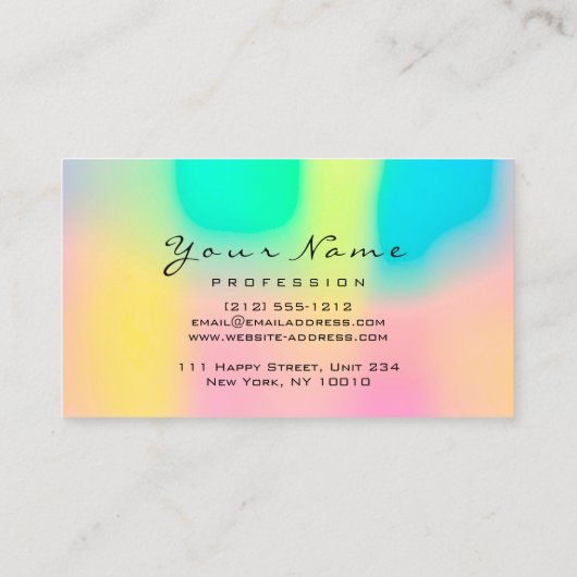 メイクアップ眉毛まつ毛グリッターブライトホログラフィ 名刺 (裏面)