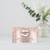 メイクアップ眉毛まつ金ゴールドドリップキス唇バラ 名刺 (スタンド正面)